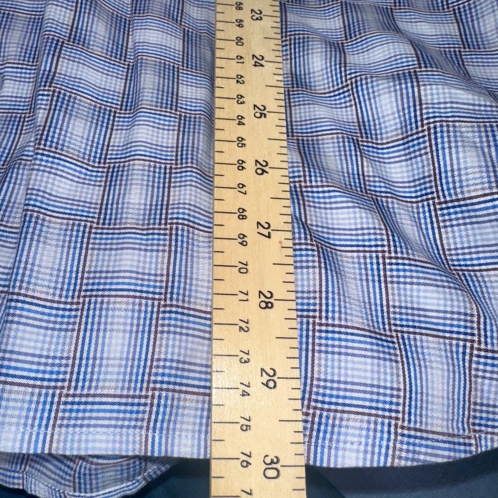 Tommy Bahama Mens Large Blue Purple Silk Blend Basketweave Plaid Button Down - Picture 6 of 6